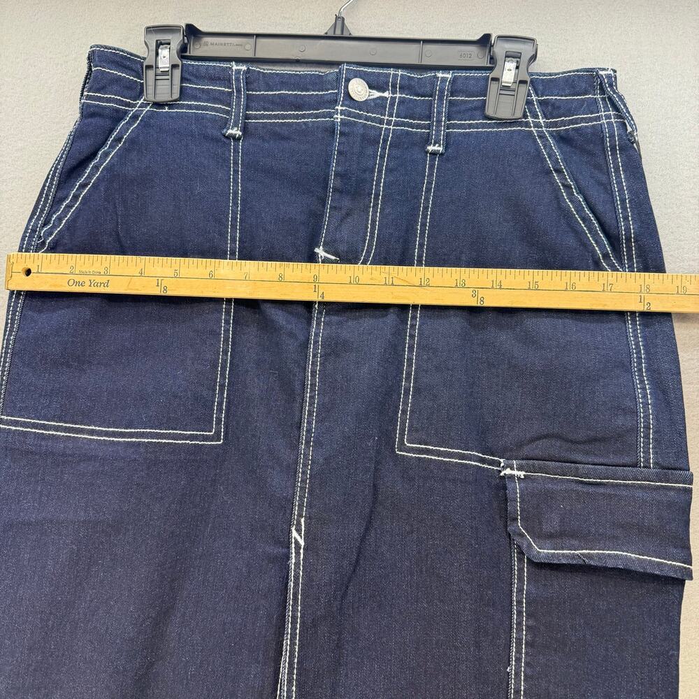 True Religion Denim Cargo Maxi Skirt Women's 27 (4) Dark Blue Preppy Utility Y2K - Picture 10 of 13